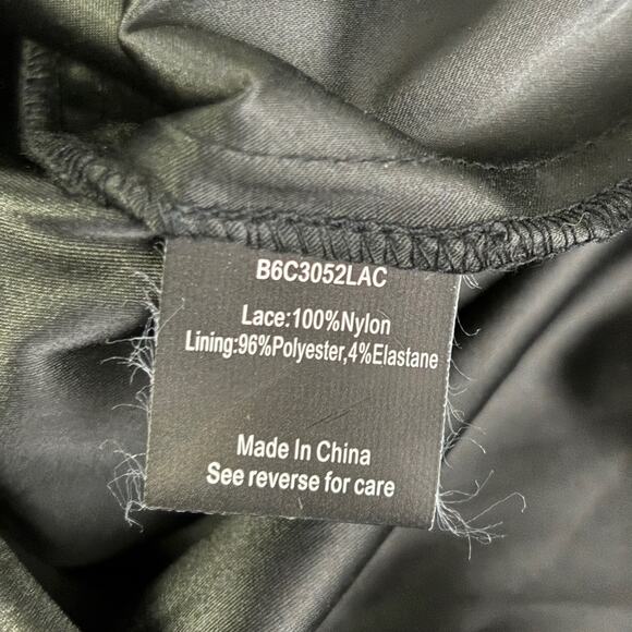 Parker Black lace cocktail dress 2  gothic witchy goblincore midi sheer illusion - Picture 13 of 15